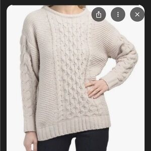 Jessica Simpson Oatmeal Cable Knit Turtleneck Sweater